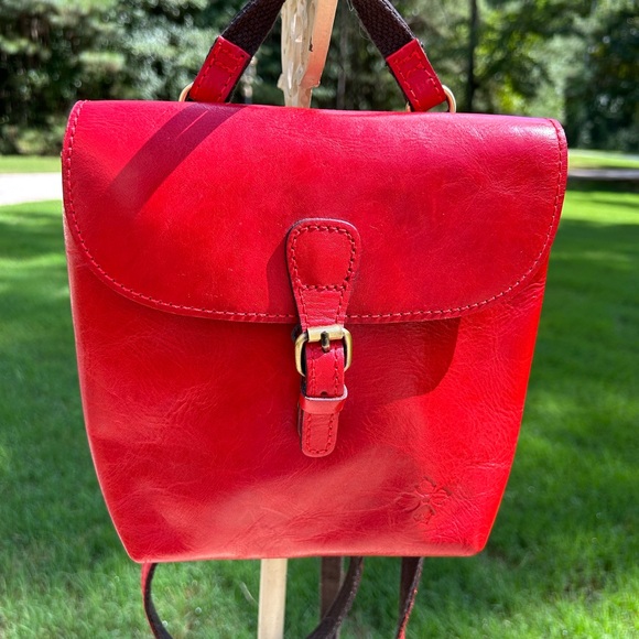 Patricia Nash Small Vatoni Red Leather Backpack Convertible Shoulder Bag main image 9